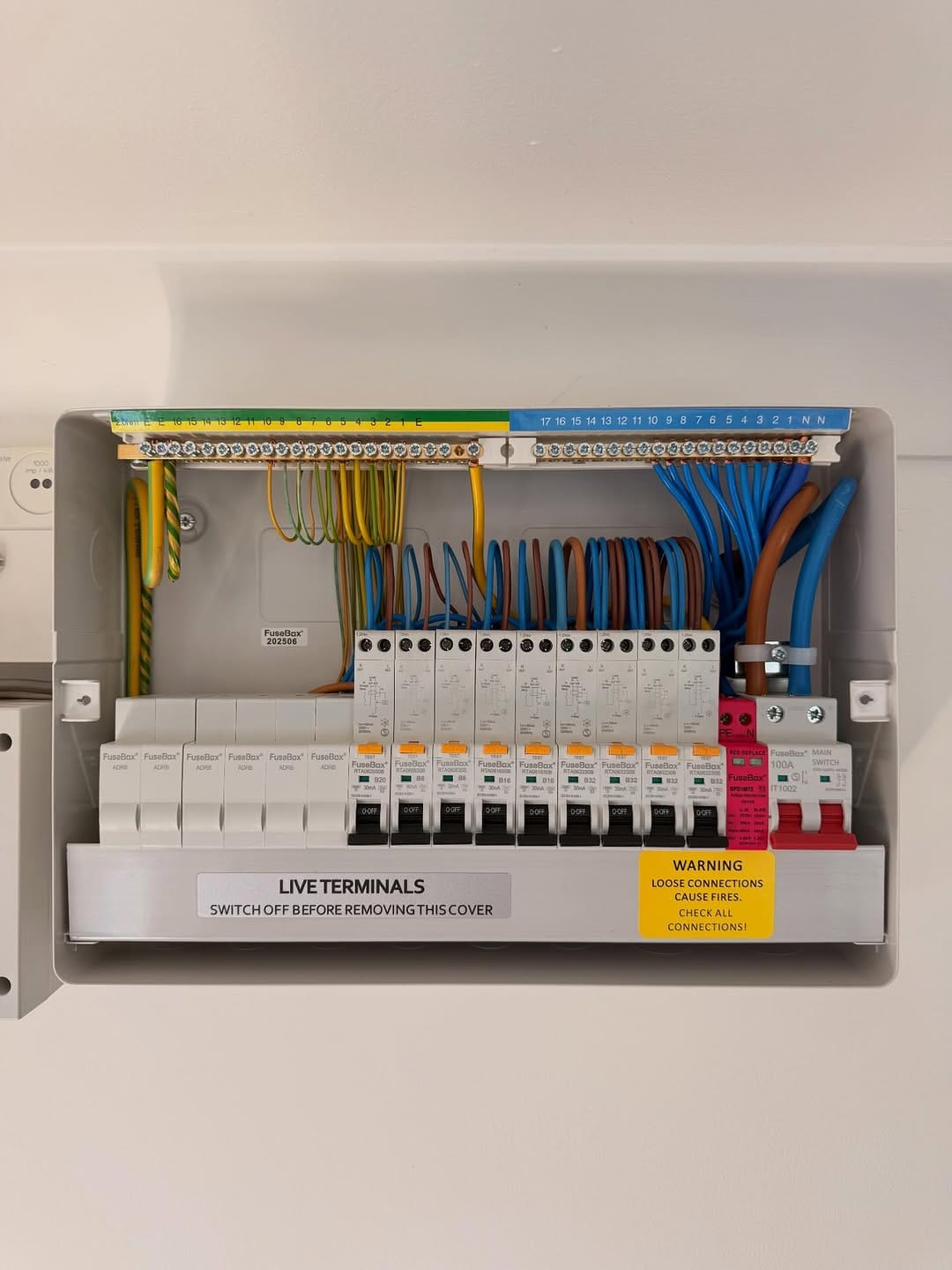Consumer unit relocated and upgraded with RCBOs